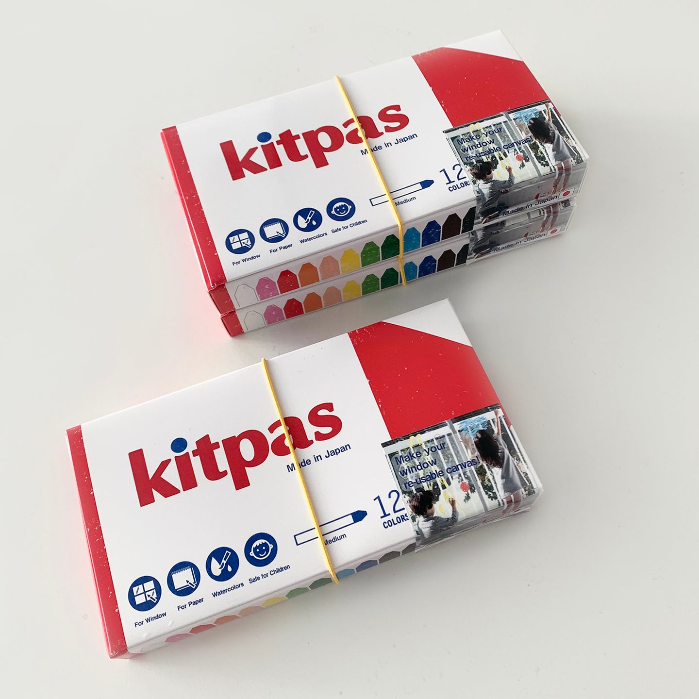 Kitpas Medium Crayons - 12 Colours